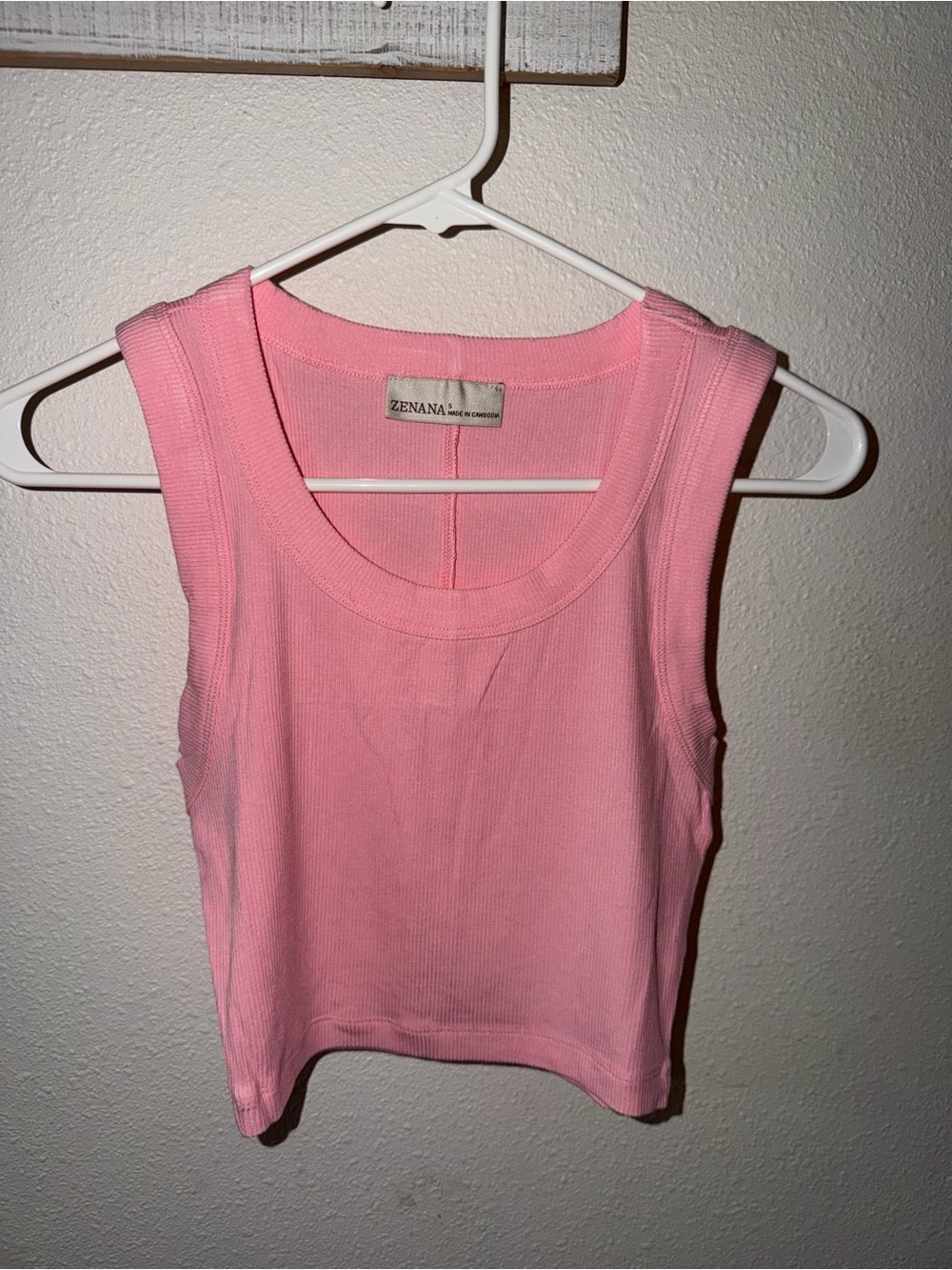 Zenana Outfitters Pink Ribbed Sleeveless Tank NWOT